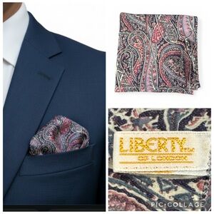 Liberty London Paisley Pocket Square Multicolor Cotton Size OS